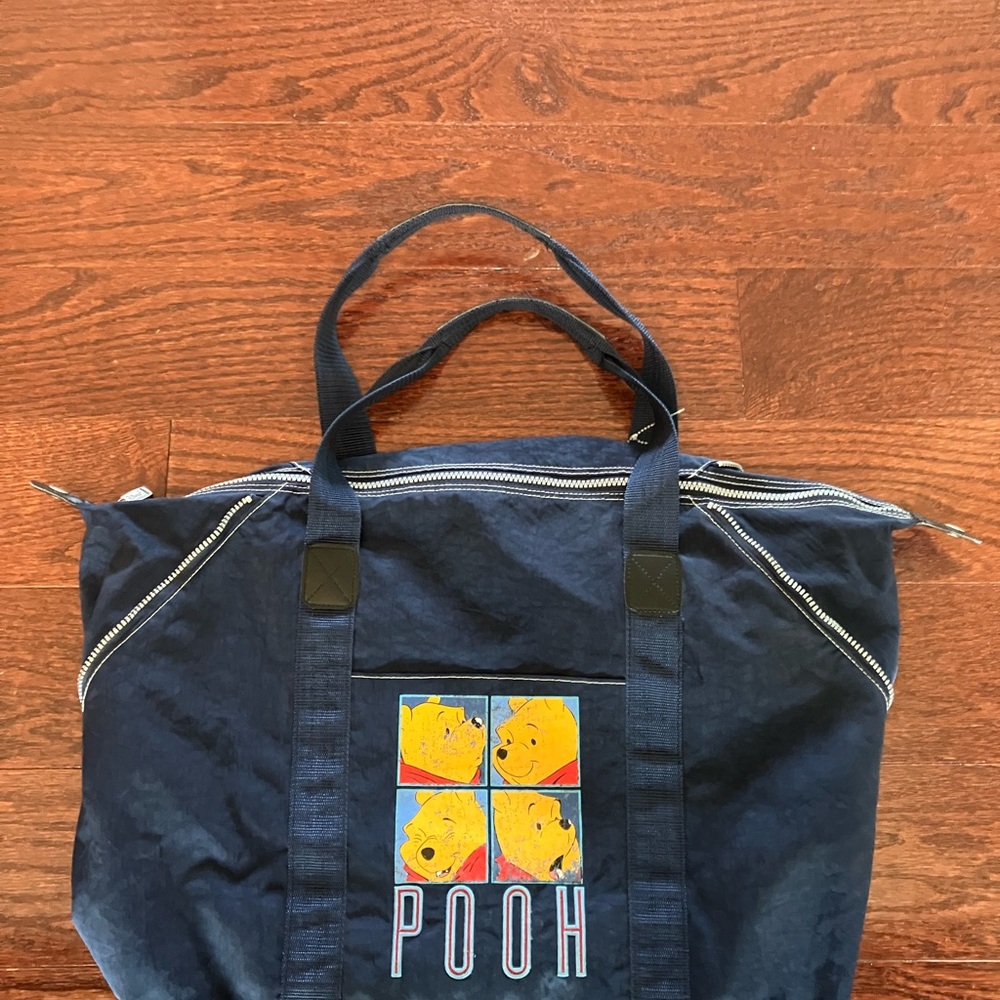 Vintage 90s Winnie the Pooh Tote Bag Navy Blue